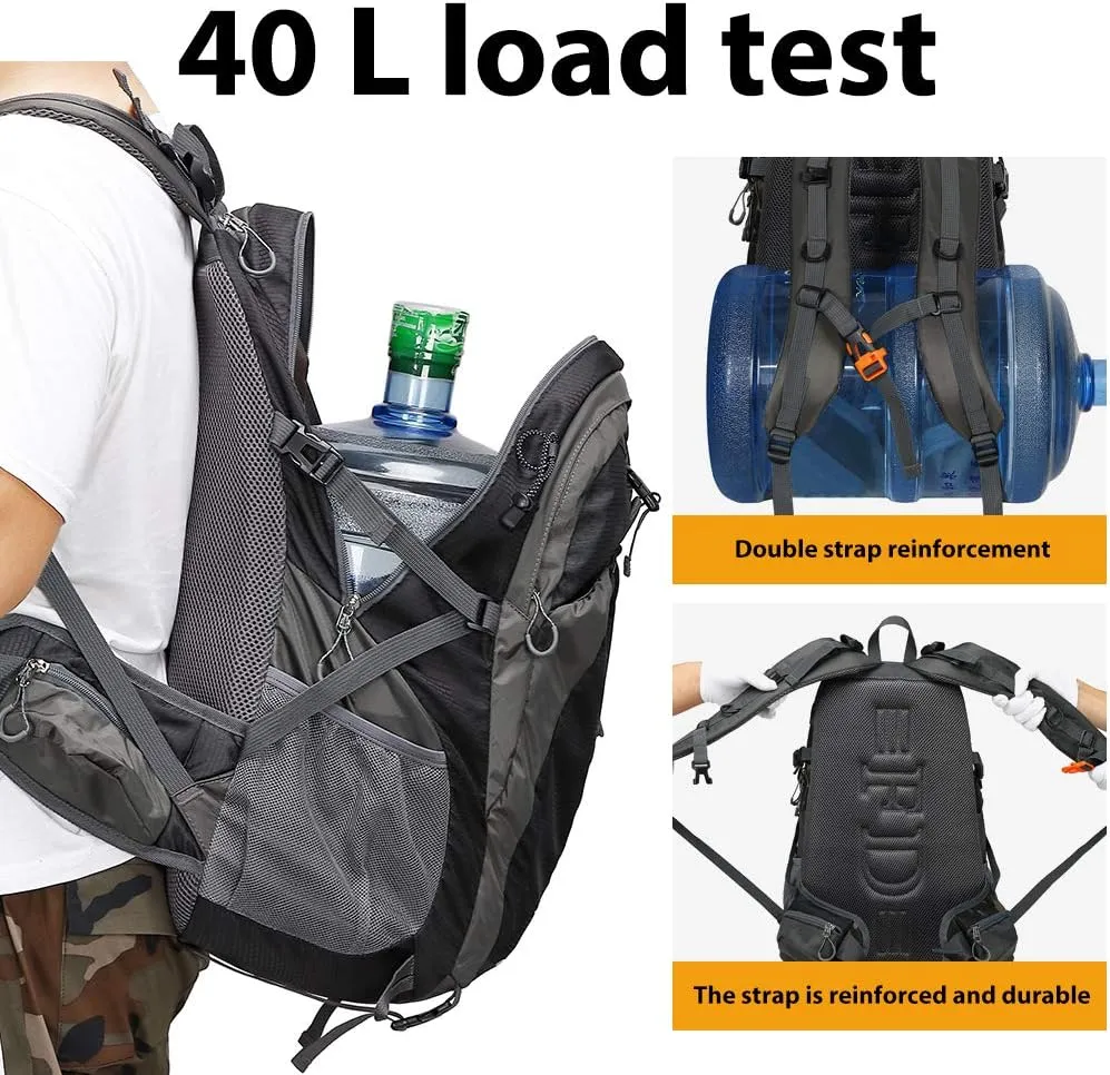 40L Waterproof Lightweight Hiking,Camping,Travel Backpack for Men Women