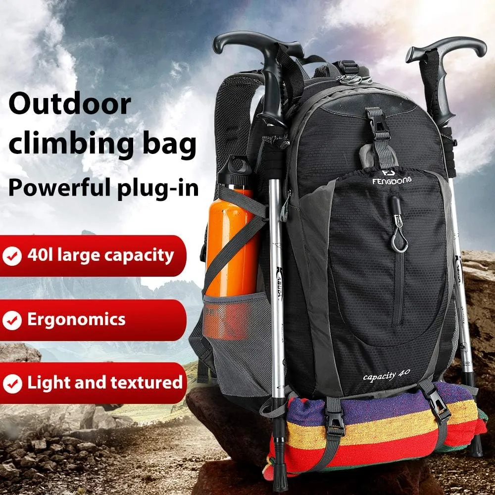 40L Waterproof Lightweight Hiking,Camping,Travel Backpack for Men Women