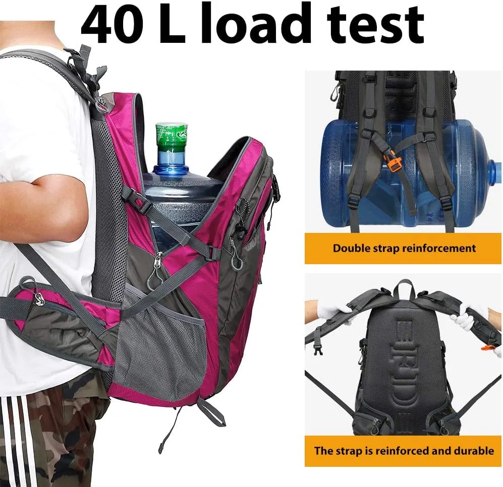 40L Waterproof Lightweight Hiking,Camping,Travel Backpack for Men Women