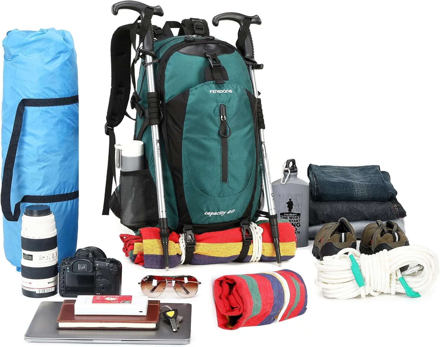 40L Waterproof Lightweight Hiking,Camping,Travel Backpack for Men Women