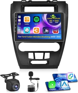4G 64G for Ford Fusion Mustang Mondeo 2009-2012 Radio Screen CarPlay Android 13 IPS 10.1" Touchscreen Car Stereo Android Auto Backup Camera Bluetooth 5.0 GPS FM RDS EQ 13UI