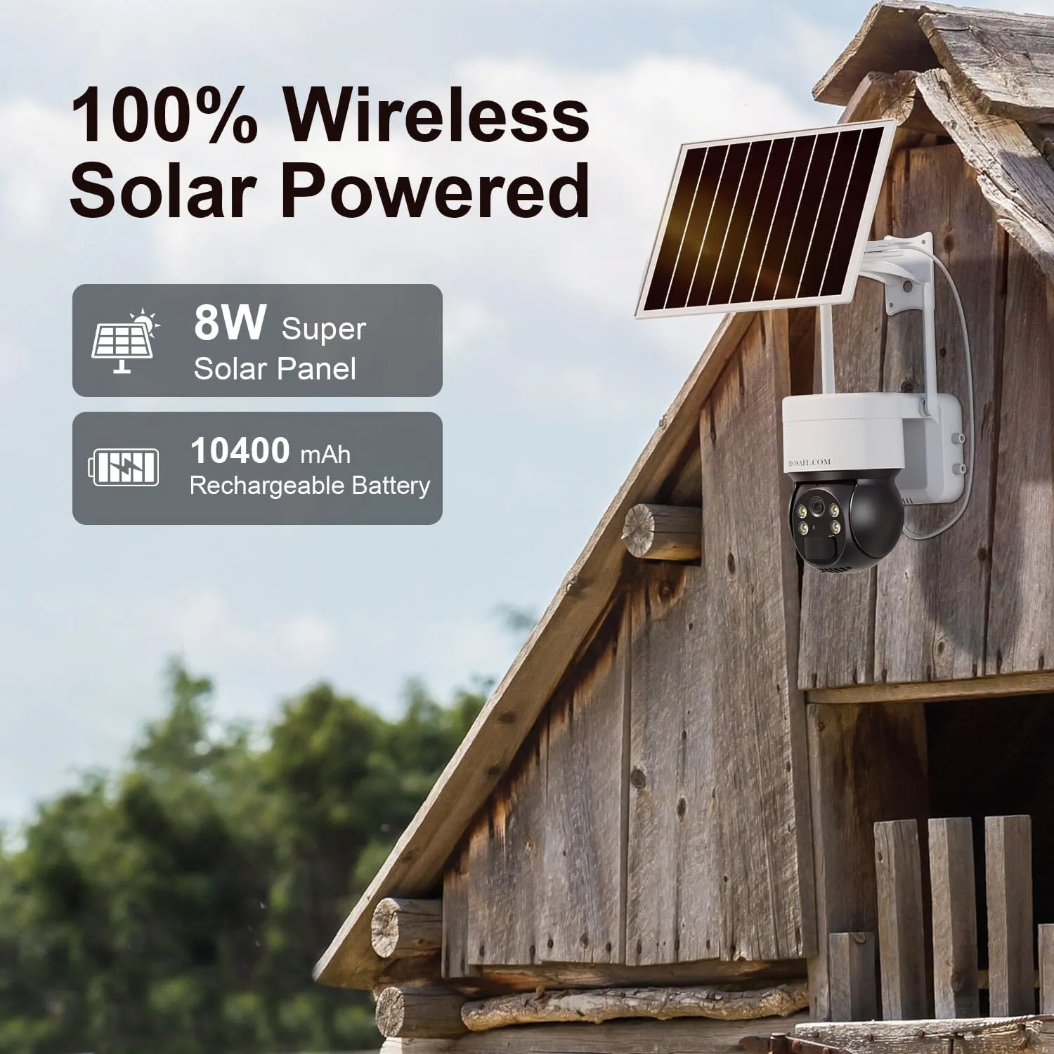 4G LTE Cellular Security Camera No Internet Needed, No WIFI Security Cameras Wireless Outdoor, Solar Camera With SIM Card, PIR Sensor, 360 PTZ, 2K HD Color Night Vision, 2-Way Talk, IP66 Waterproof