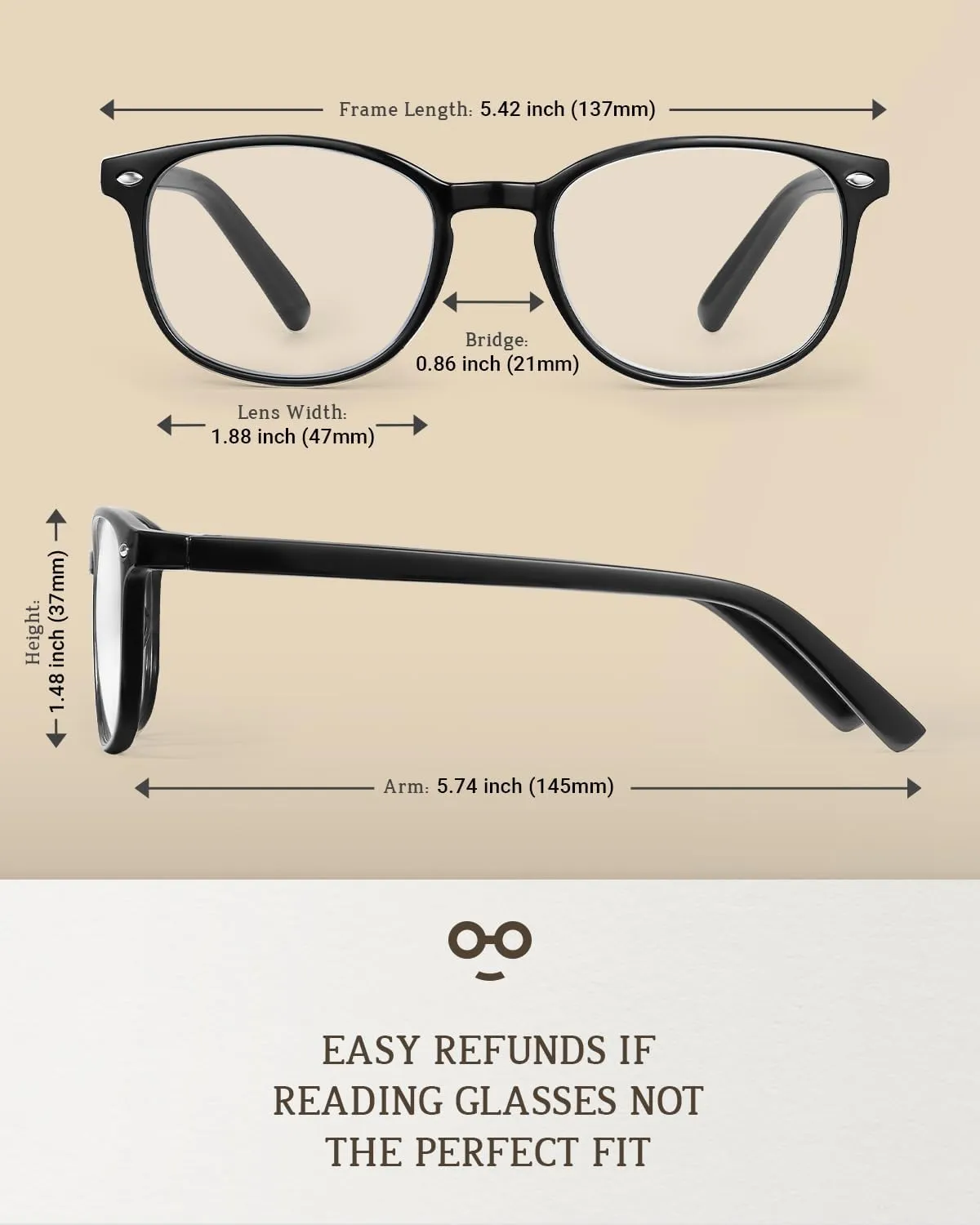 5 Pack Reading Glasses For Women, Blue Light Blocking Computer Reader Spring Hinge Eyeglasses