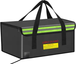 500 * 350 * 300mm Ebike Battery Safe Bag Fireproof Charging Lipo Bag Large Capatity for Lipo Battery Pack Storage Charging Transport, Home Office Travel Fireproof Safe Storage Pouch