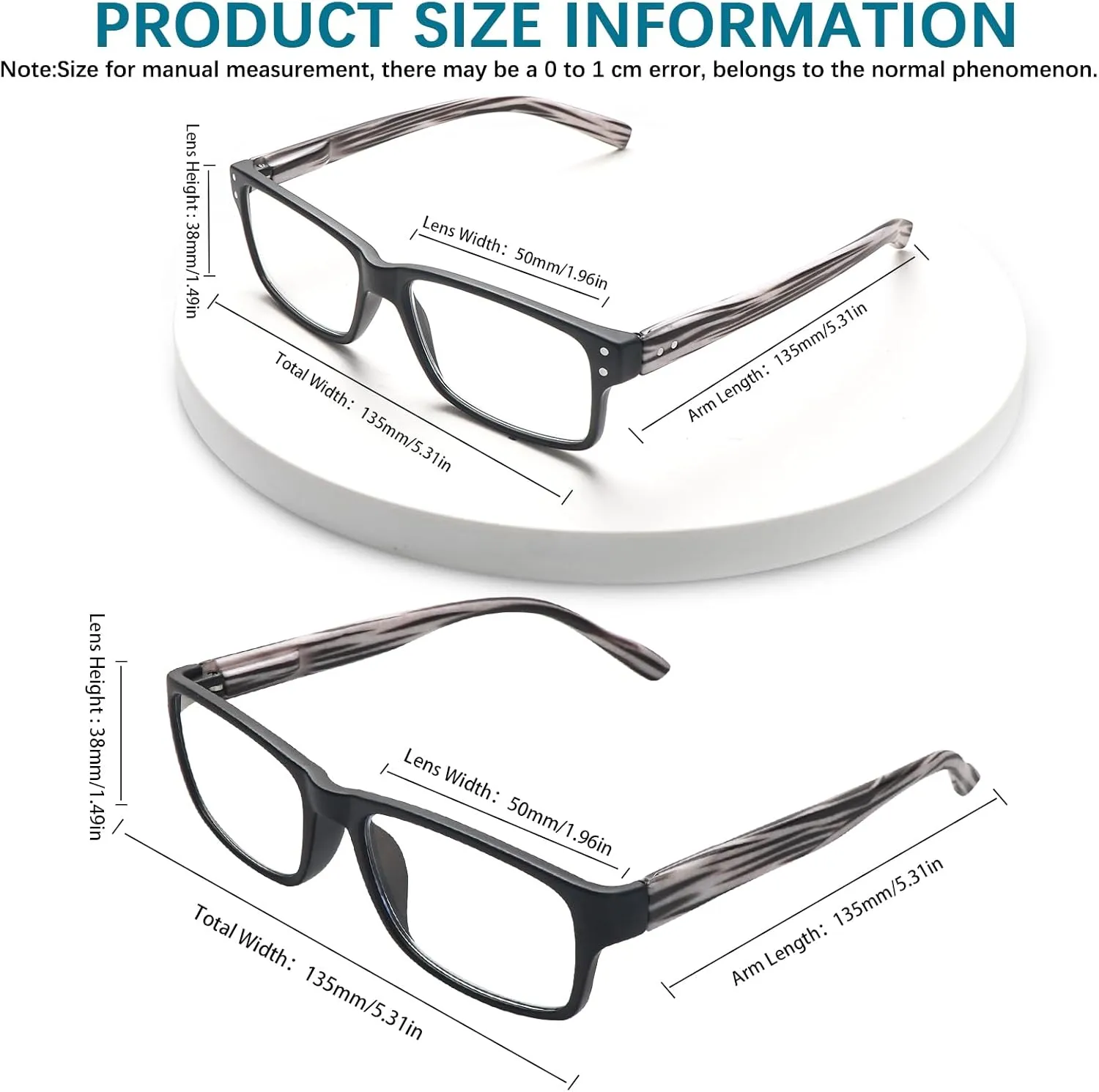 6 Pack Reading Glasses Blue Light Blocking,Spring Hinge Readers for Men Women,Black Frame Anti Glare Eyeglasses