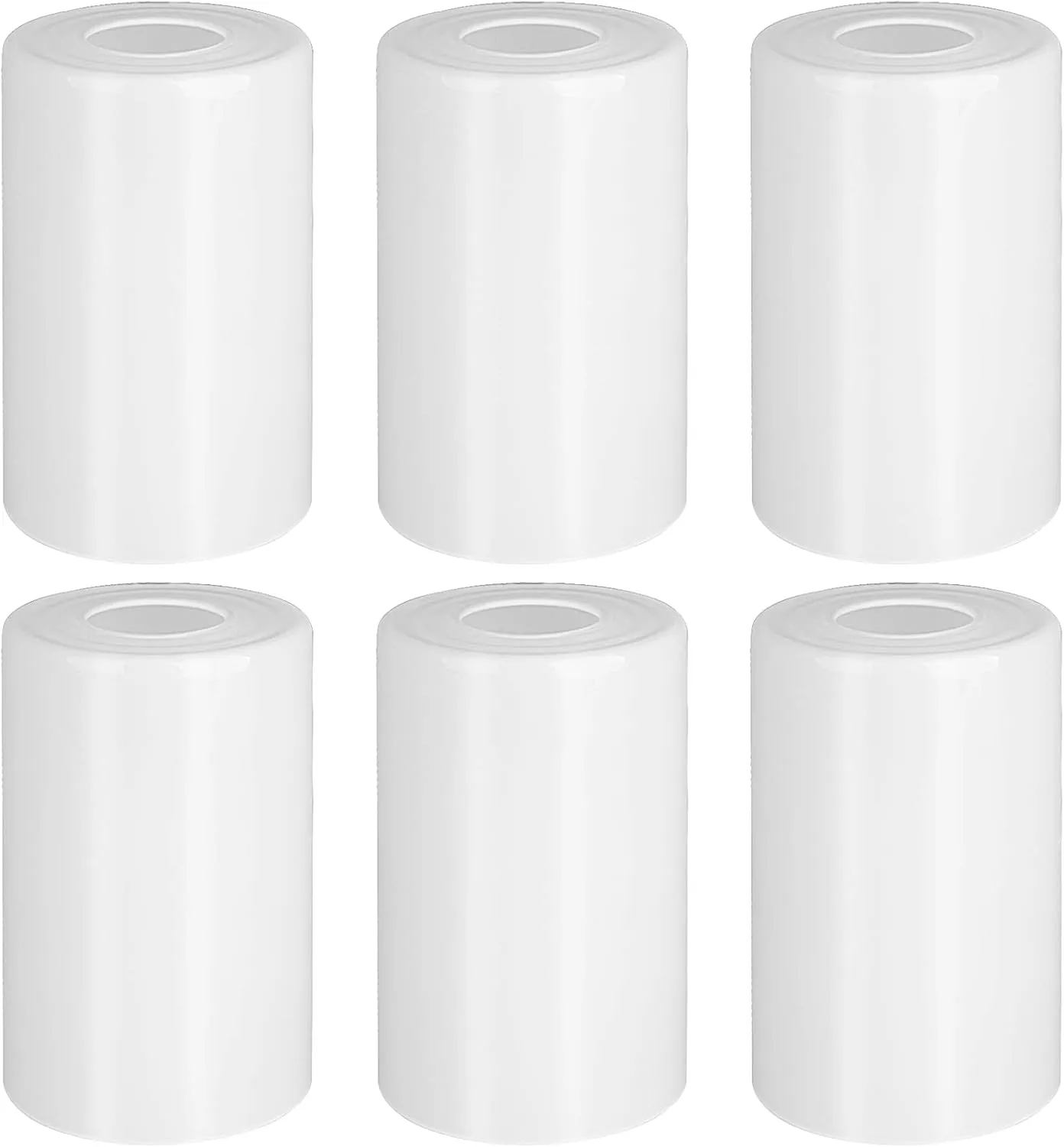 6 Pack White Frosted Glass Shades Replacement,5.51in Height,3.94in Diameter,1.65in Fitter, Cylinder Glass Shade Covers Replacement Globe for Pendant Light Floor lamps light fixtures Wall Sconces