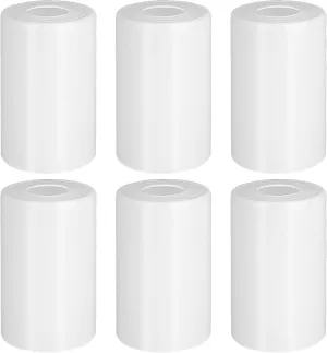 6 Pack White Frosted Glass Shades Replacement,5.51in Height,3.94in Diameter,1.65in Fitter, Cylinder Glass Shade Covers Replacement Globe for Pendant Light Floor lamps light fixtures Wall Sconces