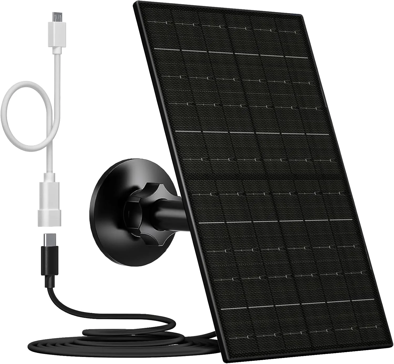 7W Solar Panel for Security Camera, USB C Solar Panel Charger for Camera, USB Solar Panel Compatible with Eufycam & DC 5V Rechargeable Battery Camera, IP65 Waterproof, 9.8ft Charging Cable