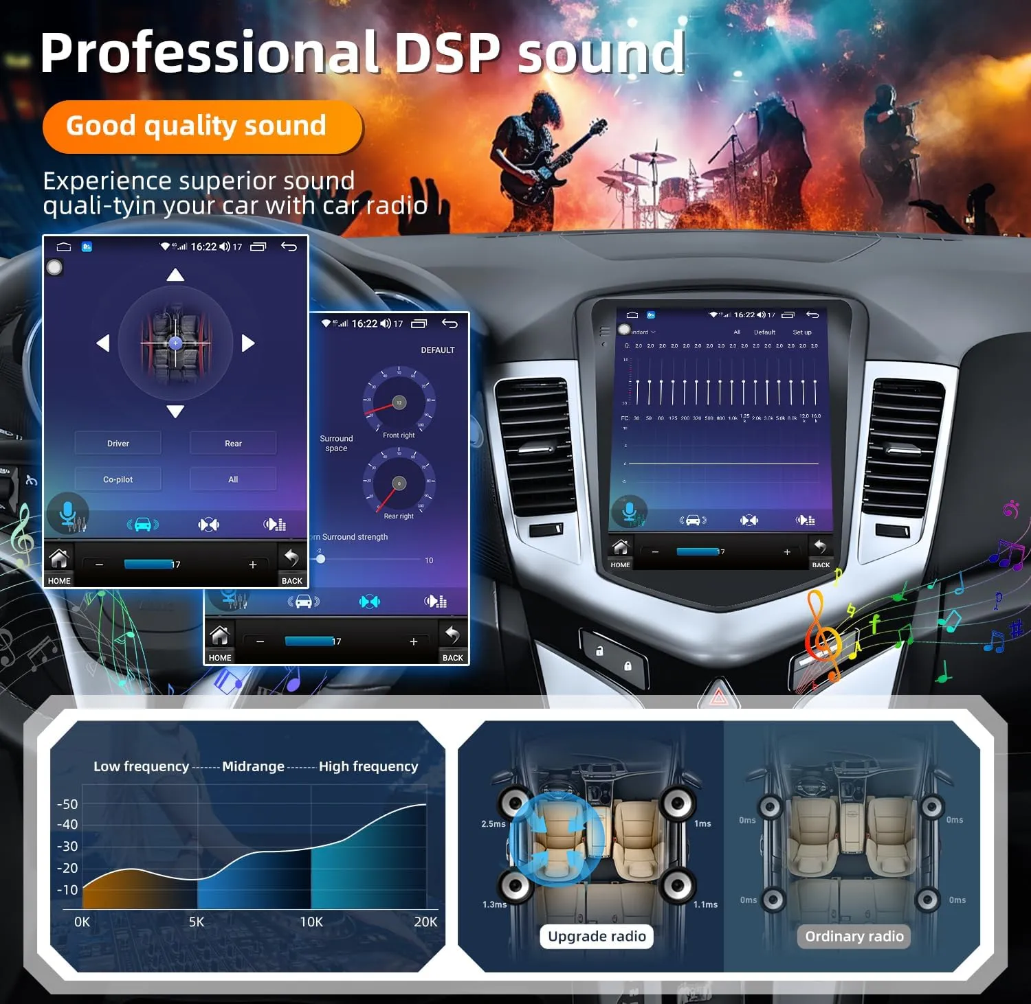 8 Core 4G 32G Android 13 Car Radio for Chevrolet Chevy Cruze 2009-2015: 5G WiFi 10.4 Inch Touch Screen Tesla Style Stereo with CarPlay Android Auto GPS Bluetooth FM/RDS SWC Backup Camera  Mic