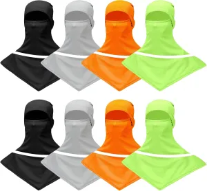 8 Pcs Summer Balaclava Sun Protection Full Face Mask Balaclava with Reflective Strip Breathable Windproof Long Neck Covers Cooling for Outdoor Motorcycle Fishing Cycling Hiking Sports
