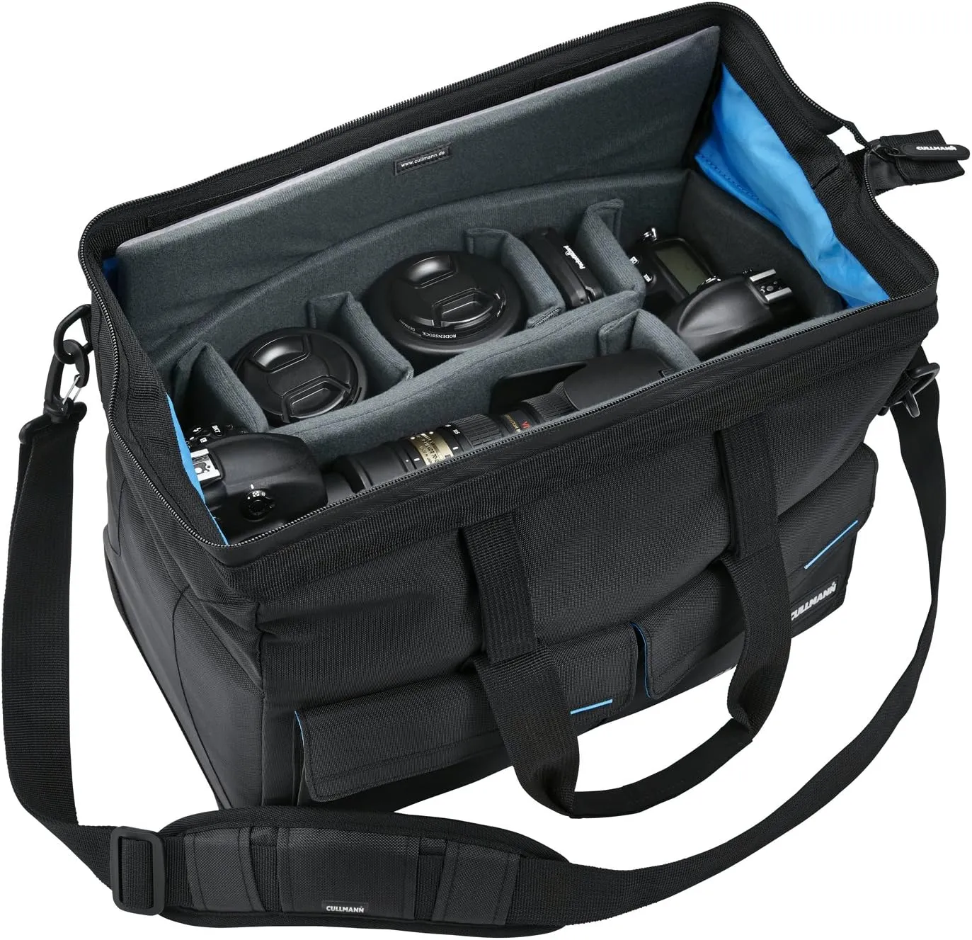 98370 - Amsterdam Maxima 335 - Camera Bag for Medium to Large DSLR Equipment, Black/Blue, Inside Dimensions: 300 x 150 x 190 mm