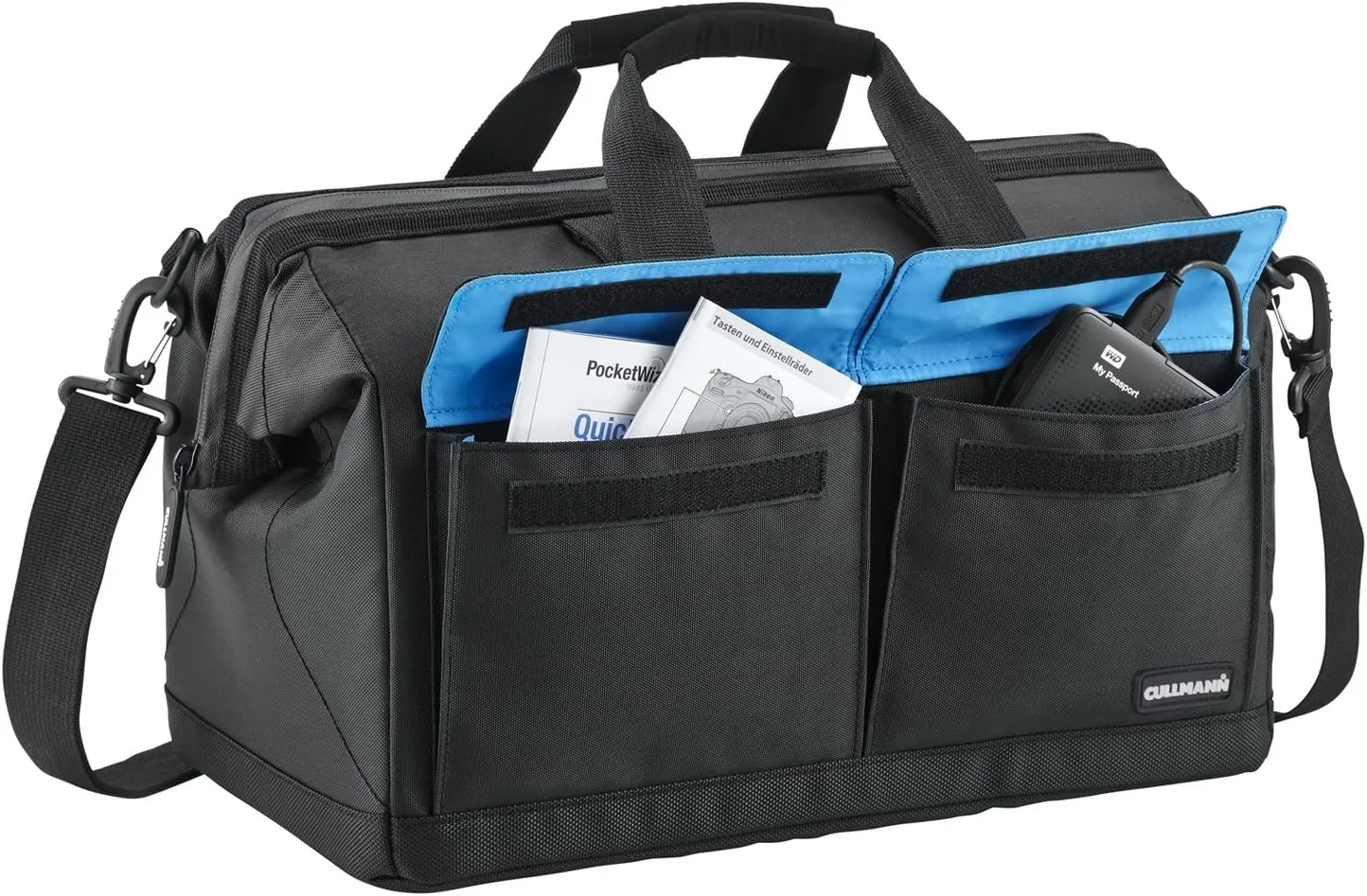 98370 - Amsterdam Maxima 335 - Camera Bag for Medium to Large DSLR Equipment, Black/Blue, Inside Dimensions: 300 x 150 x 190 mm