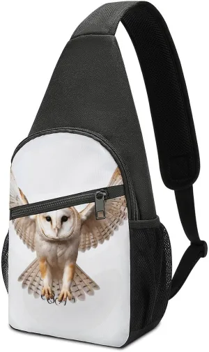 A Barn Owl Sling Bag Mini Crossbody Bags Travel Daypack Fanny Chest Bag Sling Backpack for Men Women