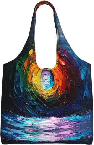 A peculiar circle Canvas Handbag - Durable and Fashionable, High Density 12 Ampere Canvas, Large Capacity, Suitable for Daily Use and Travel