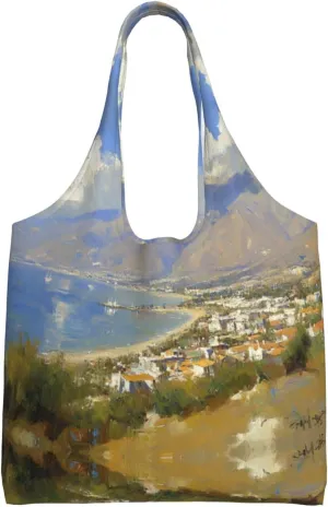 A rural town Handbag, lightweight medium-sized reusable grocery bag, canvas tote bag