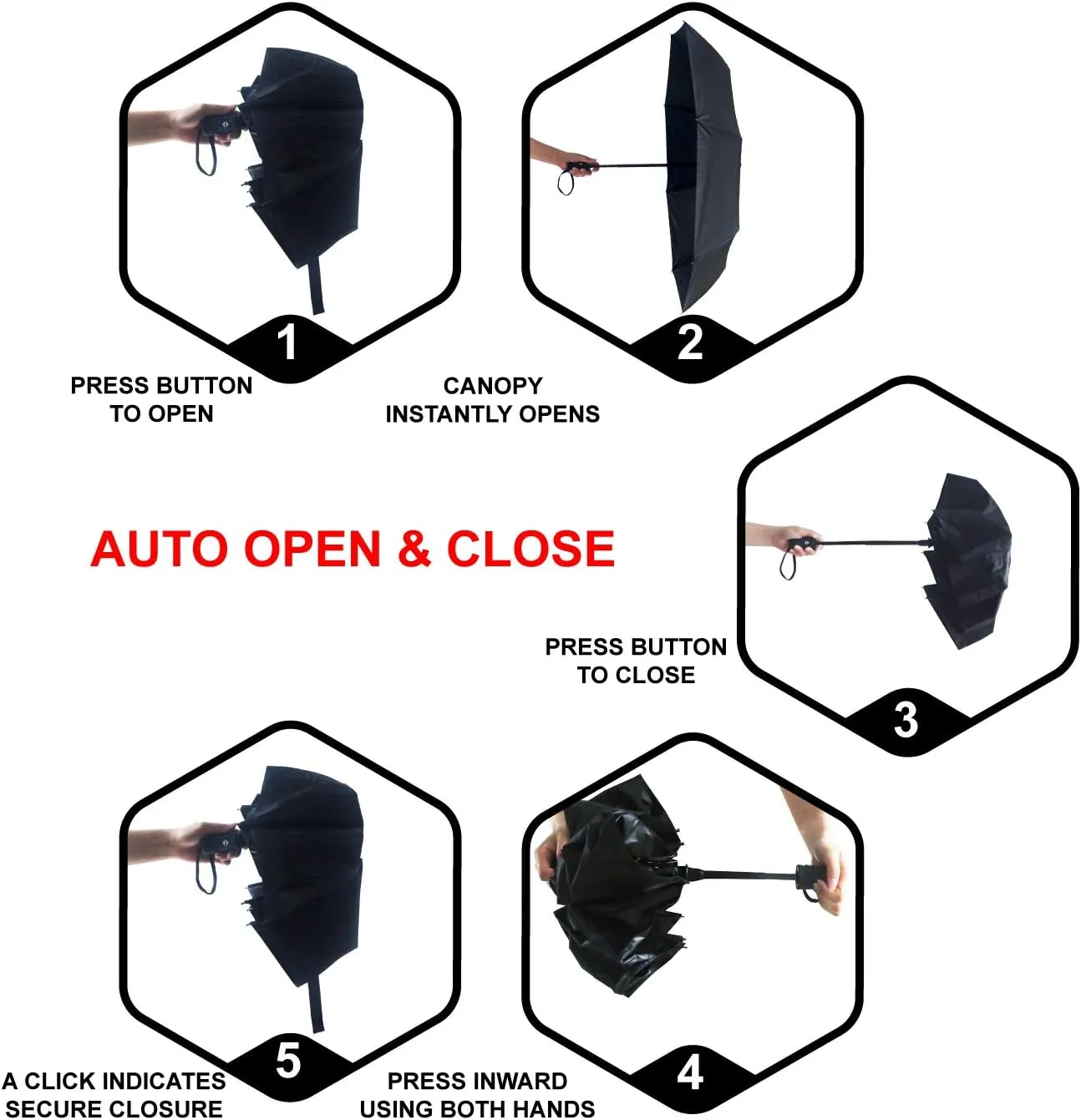 ABCCANOPY Umbrella Windproof Travel Umbrella - Wind Resistant, Small - Compact, Light, Automatic, Strong, Mini, Folding and Portable - Backpack, Car, Purse Umbrellas for Rain - Men and Women