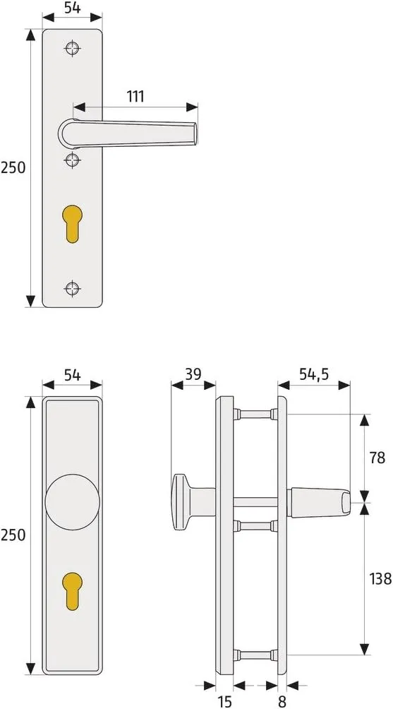 ABUS 83006 Security Door Fitting Type KLS 114 F2 Stainless Steel Look