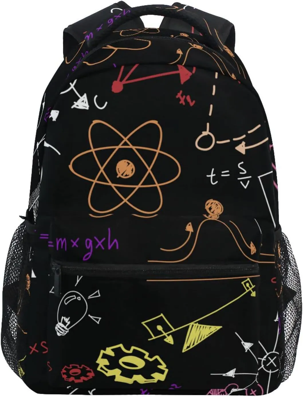 Acpiggto Backpack Daypack Shoulder Bag Hippie Physics Formula Scientific Diagram Blackboard Luggage Bag for Gym Sports Casual Women Men