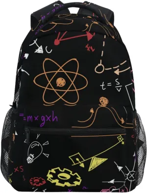Acpiggto Backpack Daypack Shoulder Bag Hippie Physics Formula Scientific Diagram Blackboard Luggage Bag for Gym Sports Casual Women Men