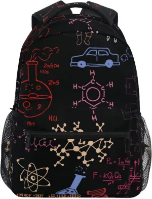 Acpiggto Backpack Daypack Shoulder Bag Science Formulas Graphs Chemical School Education Red Navy Luggage Bag for Gym Sports Casual Women Men