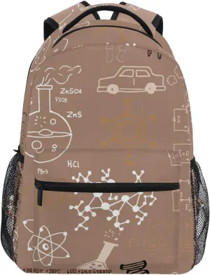 Acpiggto Backpack Vintage Science Formulas Blackboard Chalk Graphs Math Physics Daypack Shoulder Bag for Travel Hiking Sports Gym Casual Camping