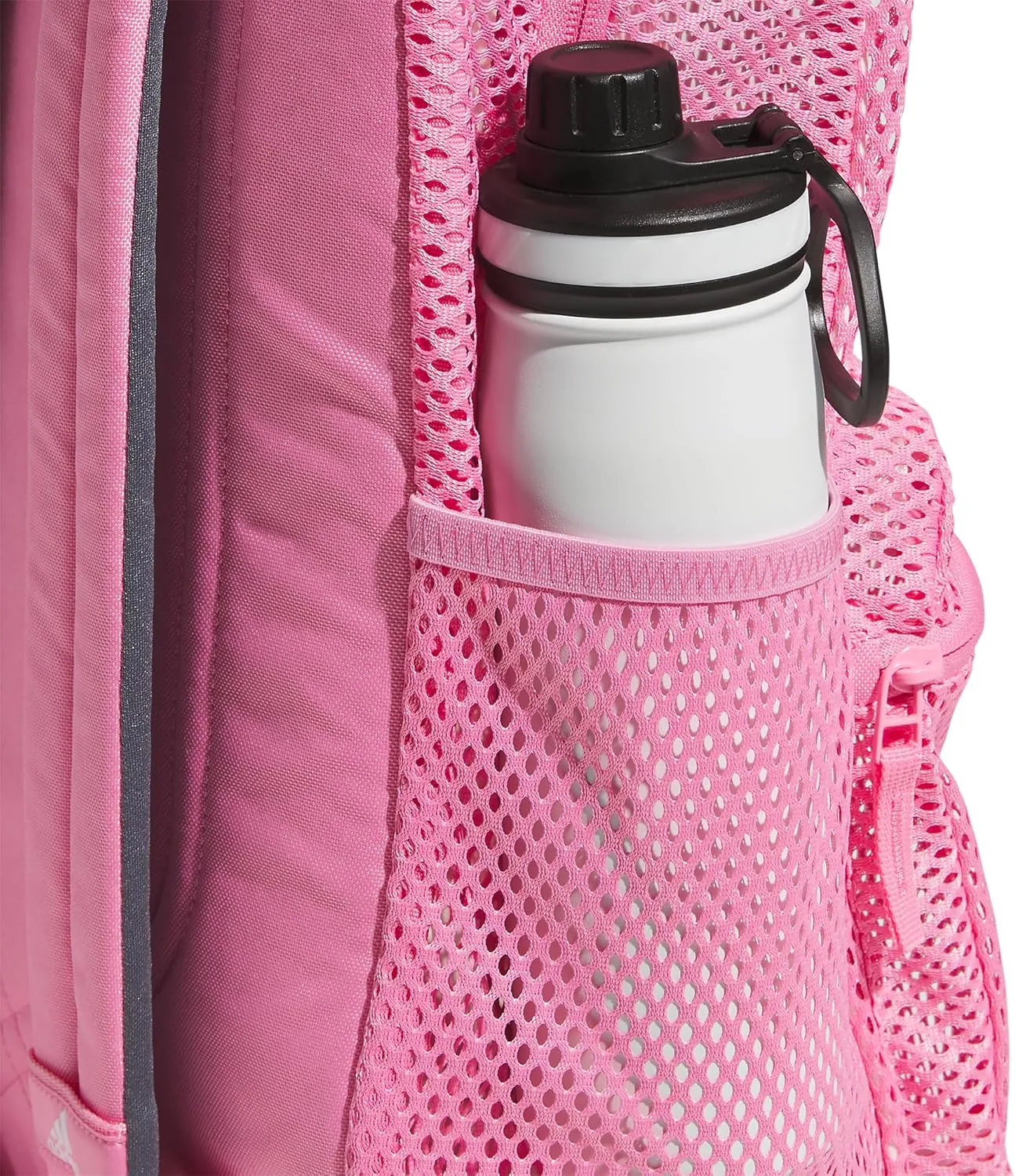 adidas Hermosa Mesh Backpack, See-Through Transparent Clear Festival Bag, Bliss Pink/2.0, One Size