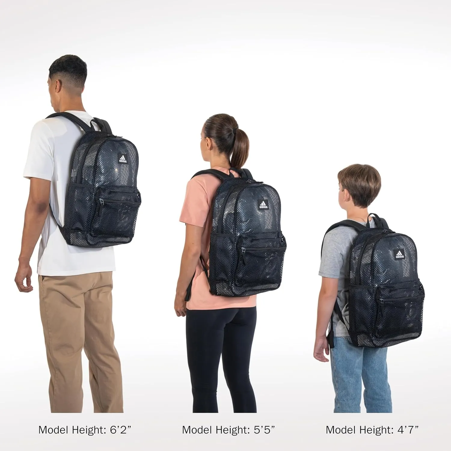 adidas Hermosa Mesh Backpack, See-Through Transparent Clear Festival Bag, Blue Dawn/Onix Grey/2.0, One Size
