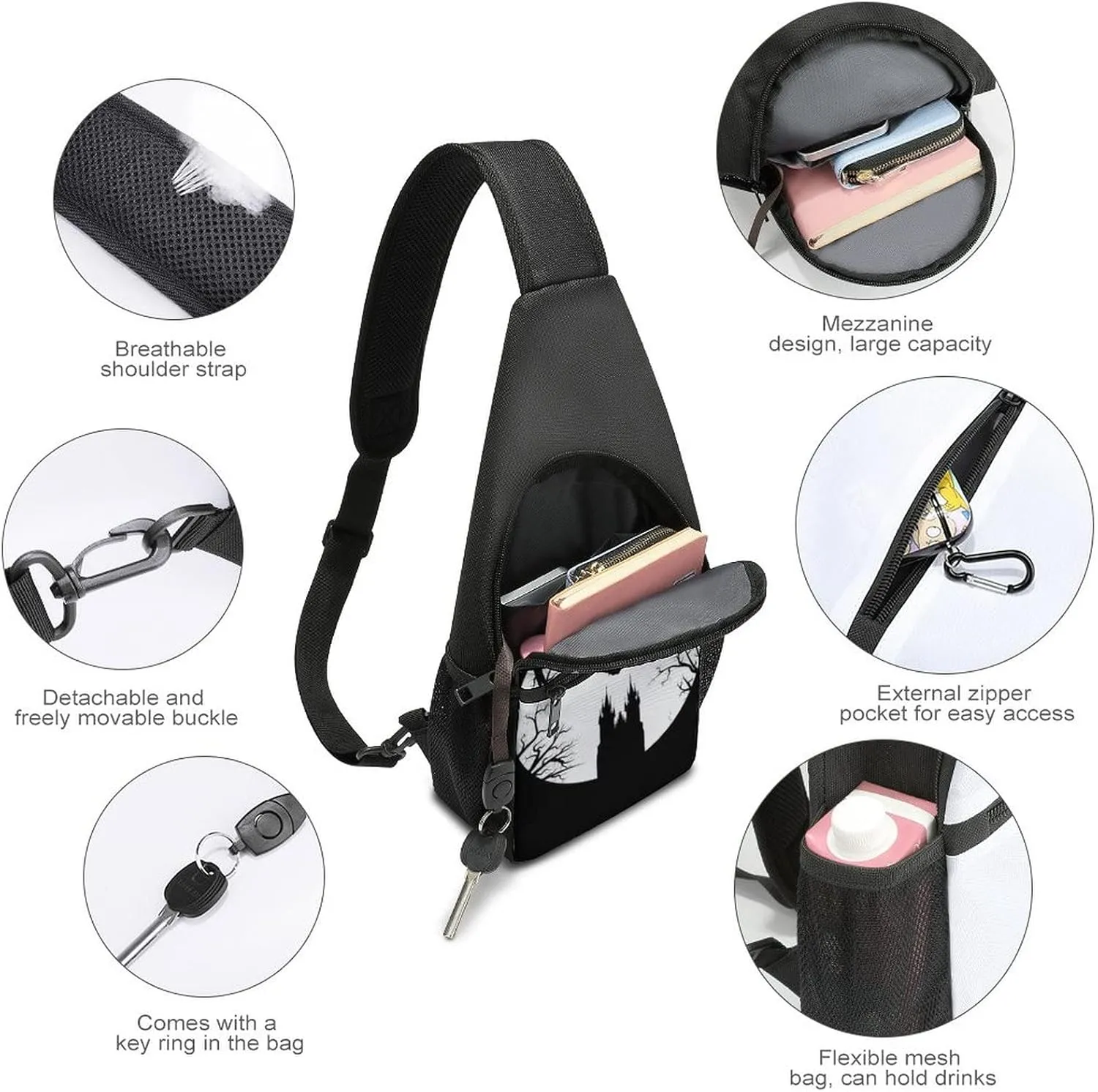 Adjustable Fanny Waist Pack Pouch, Crossbody Durable Runners Bag Wallet for Sports Cycling Gym Hiking Fitness Women Men