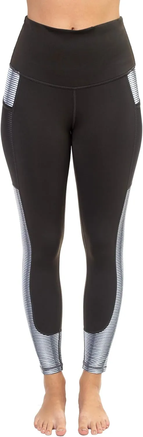 AEKO Yoga Power Flex Fit Running Pants Workout Leggings 4 Way Stretch for Women