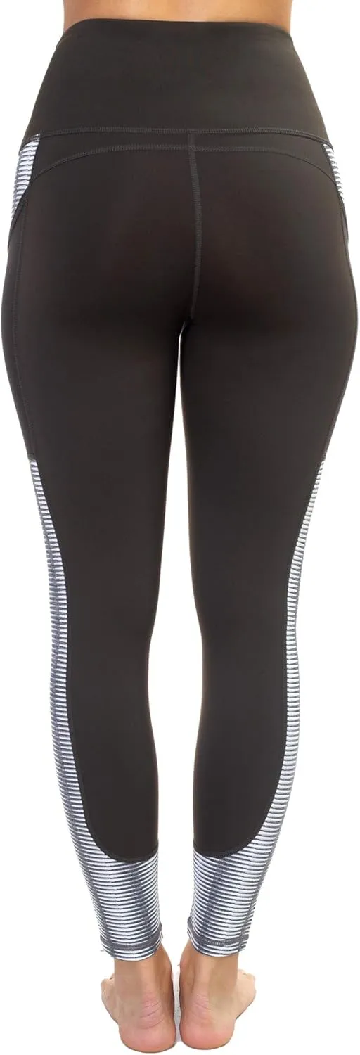 AEKO Yoga Power Flex Fit Running Pants Workout Leggings 4 Way Stretch for Women