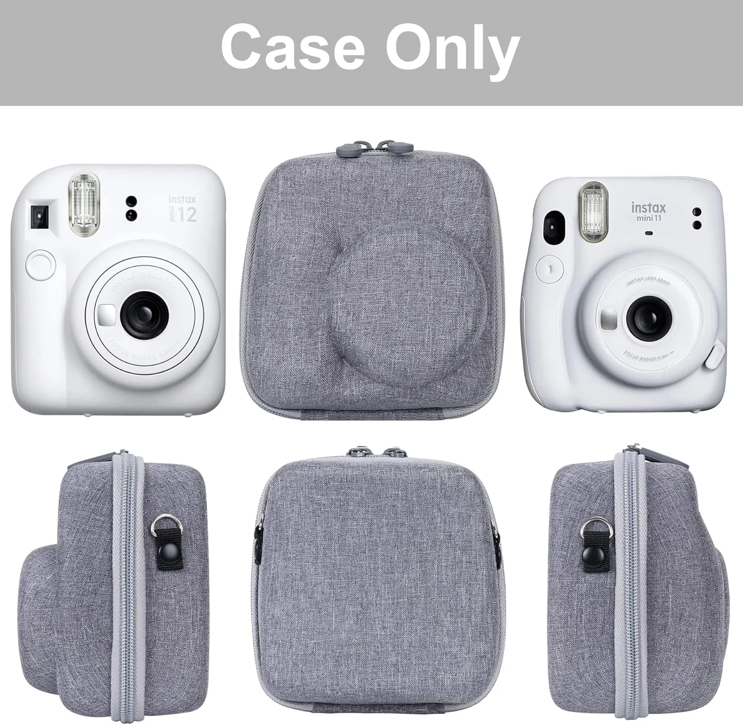 Aenllosi Hard Carrying Case Replacement for Fujifilm Instax Mini 12/11 Instant Camera,Protective Case Compatible with Instax Camera Mini 12/11(Clay White)