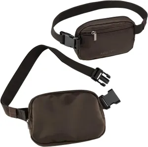 AeroLOFT™ Unisex Belt Bag with Adjustable Strap Small Waist Pouch for Workout Running Travelling Hiking, 7.75" Lx 7.2"W (Chocolate)