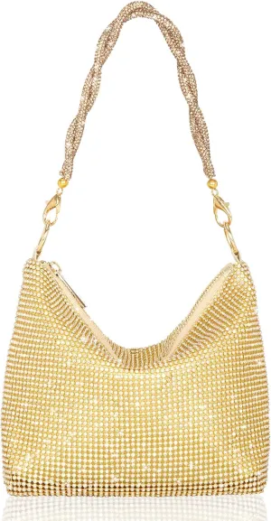 Afashor Fashion Womens Evening Bag Glitter Rhinestone Purse Shiny Clutch Handbag for Party Wedding