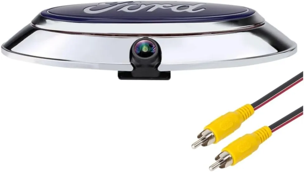 Aftermarket Emblem Backup Camera for F150 (2004-2014)/F250 F350 F450(2009-2014) Flex(2009-2012) Ranger 2012 CVBS | AHD Dual Signal HD Night Vision Waterproof 170° Wide Viewing（RCA Connector）