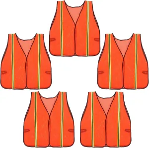 AIEOE Mens 5/10 Pack High Visibility Reflective Vest Hi-vis Bright Color Construction Safety Vest