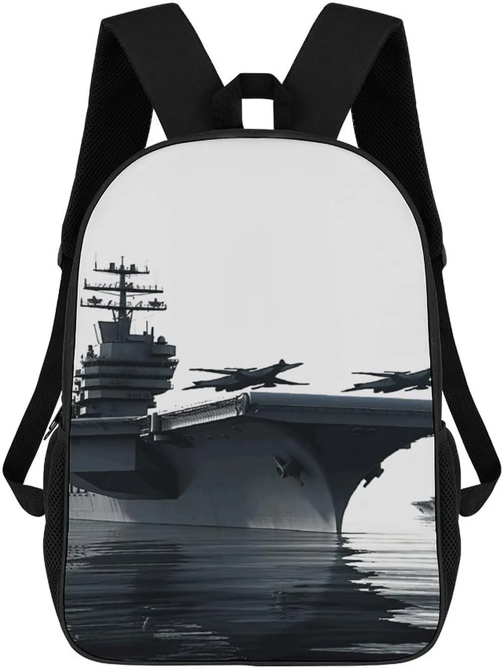 Aircraft Carrier Business Laptop Backpack for Women Men 17 Inch Carry on Backpack Waterproof Black Bookbag Fashion Lightweight Backpacks for Travel Hiking Camping Casual Daypack Backpacks