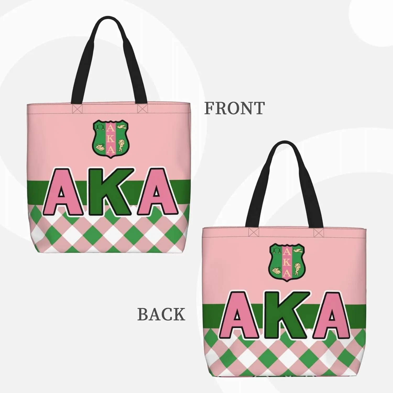 AkA Sorority Gifts Tote Bag Reusable Canvas Shoulder Bag Shopping Tote Bag for Women Travel Work Beach Bag