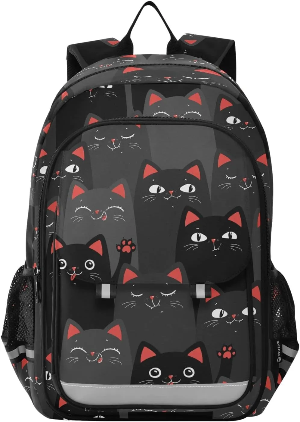 ALAZA Cartoon Black and Grey Cats Laptop Backpack Purse for Women Men Travel Bag Casual Daypack with Compartment & Multiple Pockets