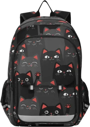 ALAZA Cartoon Black and Grey Cats Laptop Backpack Purse for Women Men Travel Bag Casual Daypack with Compartment & Multiple Pockets