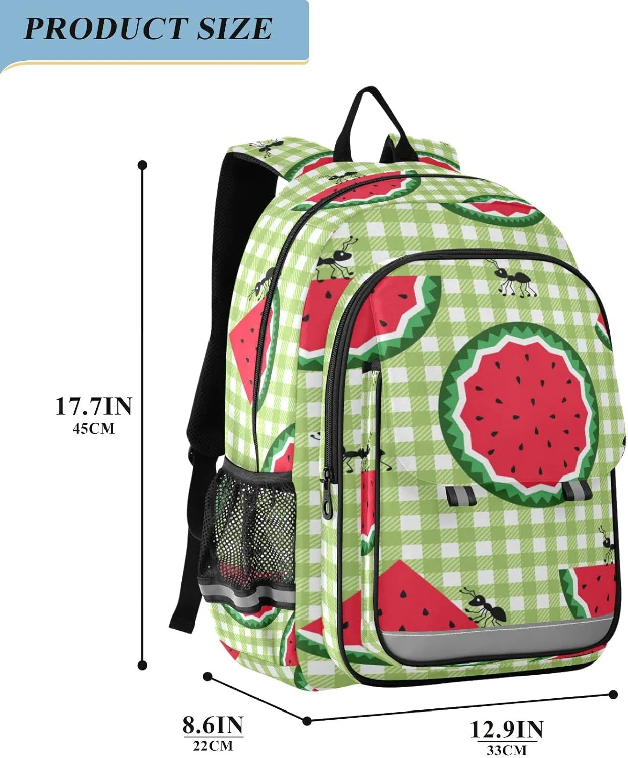 ALAZA Cute Ants and Slices Of Juicy Watermelon Business Travel Hiking Camping Rucksack Pack