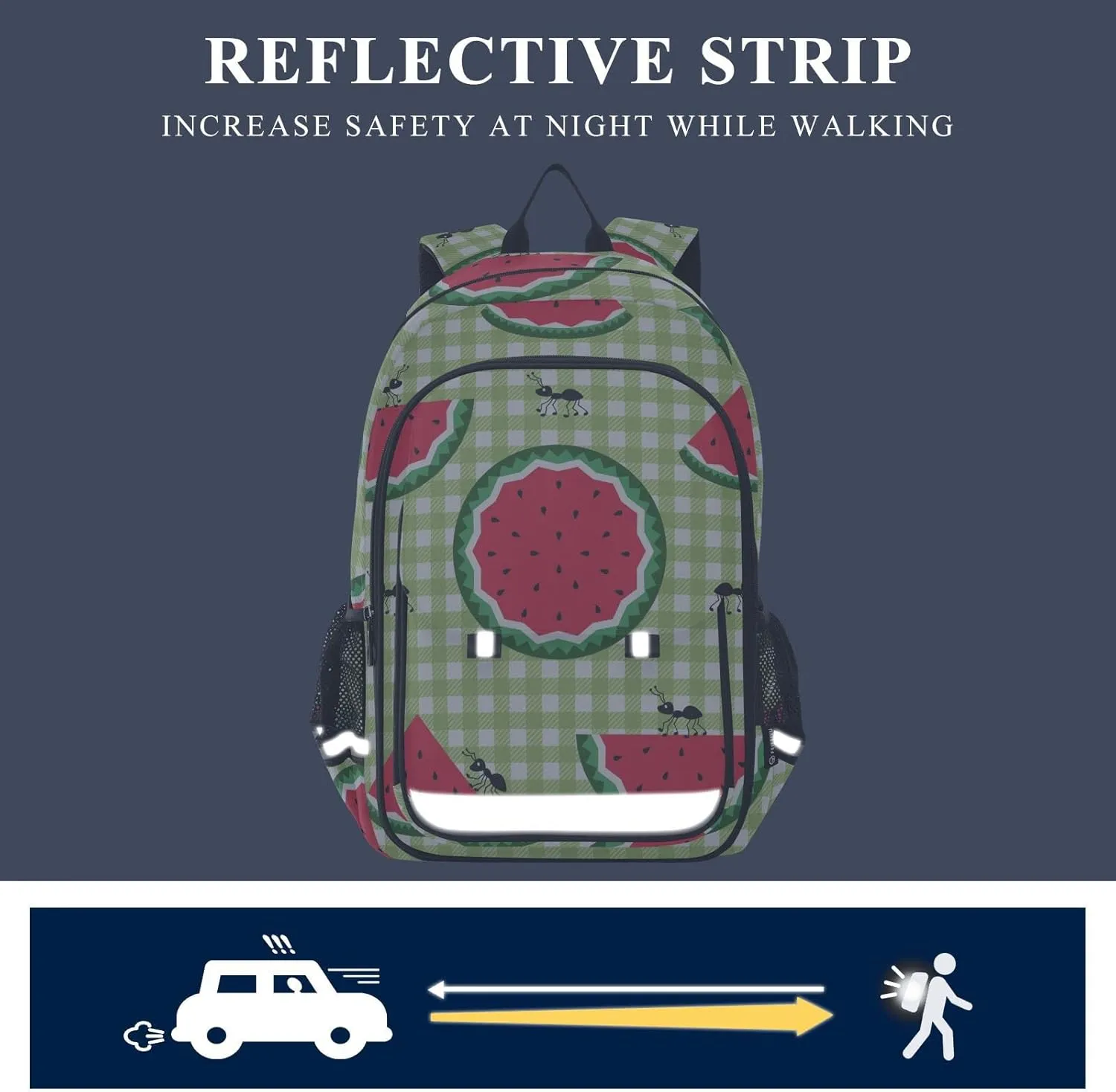 ALAZA Cute Ants and Slices Of Juicy Watermelon Business Travel Hiking Camping Rucksack Pack