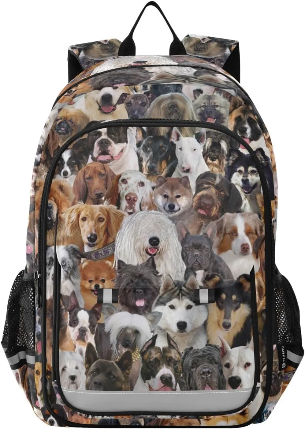 ALAZA Different Dog Breeds Animal Laptop Backpack Purse for Women Men Travel Bag Casual Daypack with Compartment & Multiple Pockets