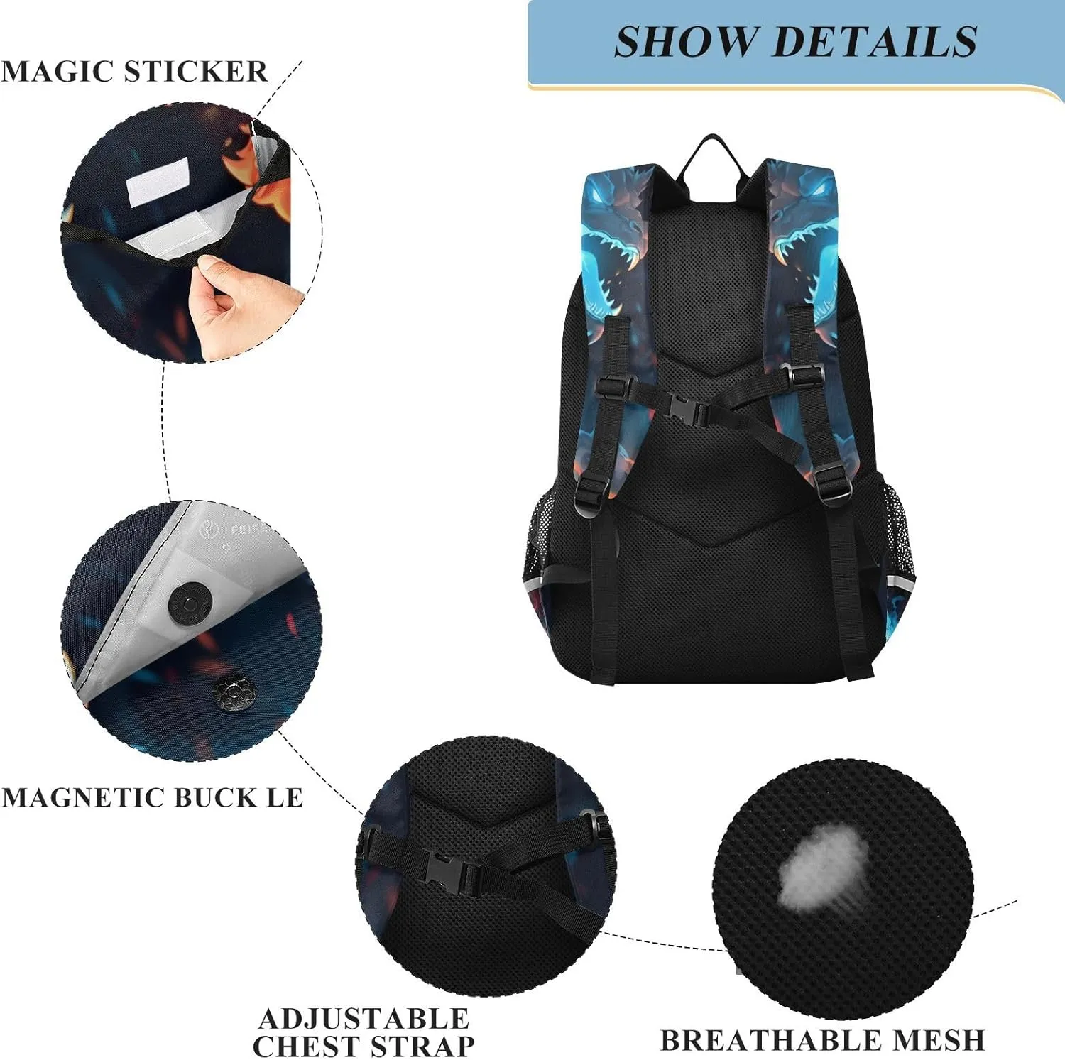 ALAZA Ice & Fire Dragons Laptop Backpack Purse for Women Men Travel Bag Casual Daypack with Compartment & Multiple Pockets