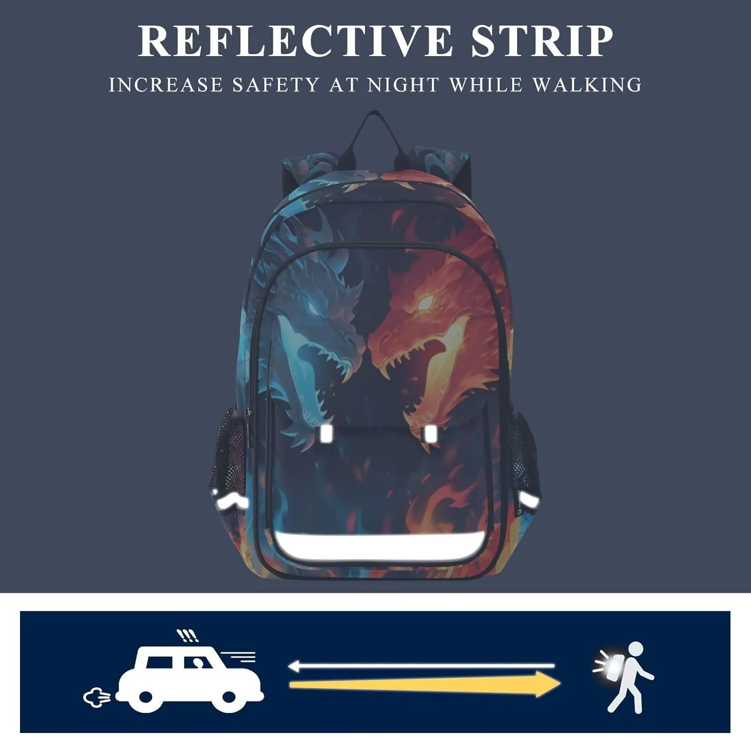 ALAZA Ice & Fire Dragons Laptop Backpack Purse for Women Men Travel Bag Casual Daypack with Compartment & Multiple Pockets