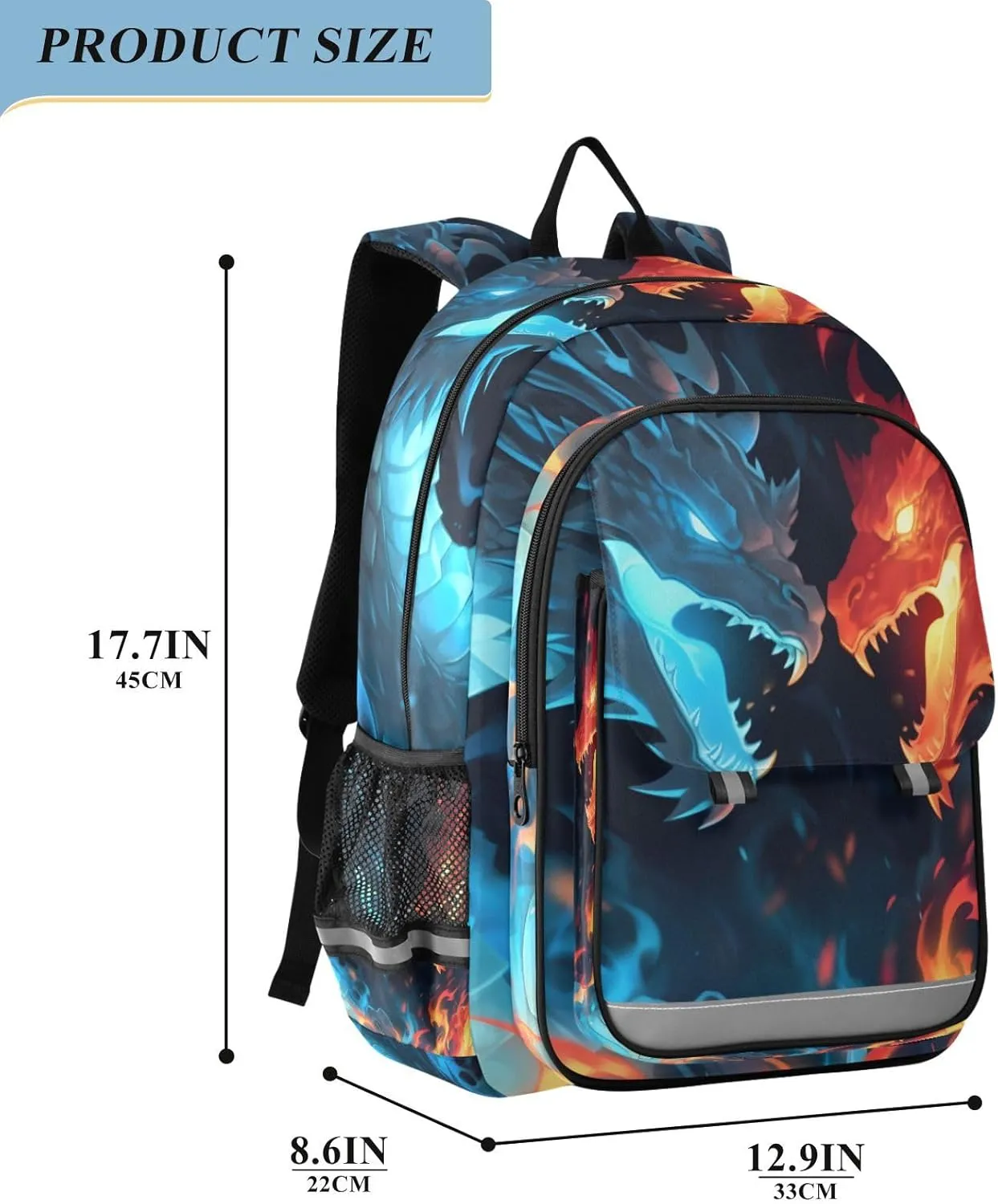 ALAZA Ice & Fire Dragons Laptop Backpack Purse for Women Men Travel Bag Casual Daypack with Compartment & Multiple Pockets