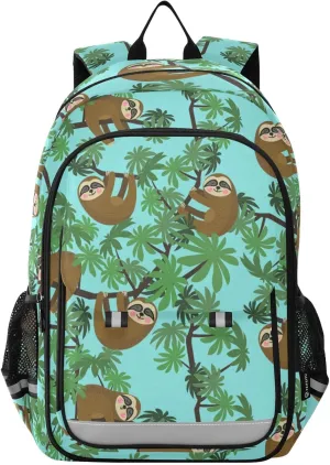 ALAZA Jungle Leave Sloth Kids Laptop Backpack 17 inch School Bookbag Back Pack Business Computer Bag Casual Daypack