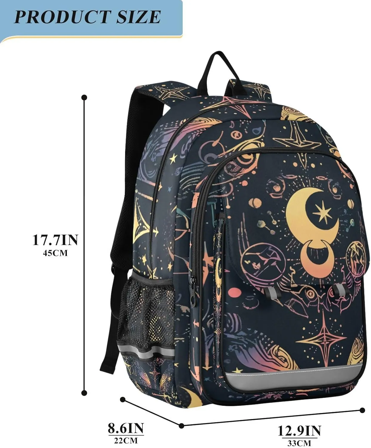 ALAZA Moon Stars Alchemy Witch Laptop Backpack Purse for Women Men Travel Bag Casual Daypack with Compartment & Multiple Pockets