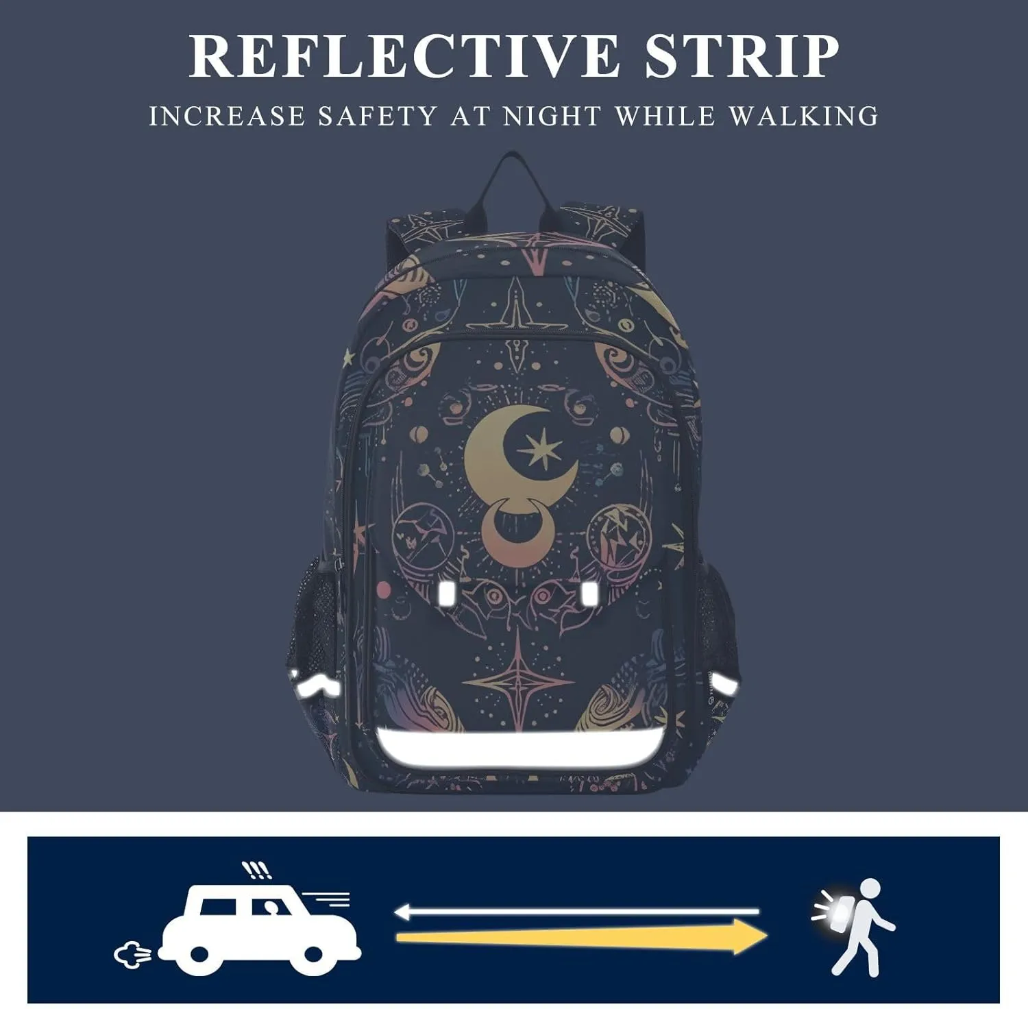 ALAZA Moon Stars Alchemy Witch Laptop Backpack Purse for Women Men Travel Bag Casual Daypack with Compartment & Multiple Pockets