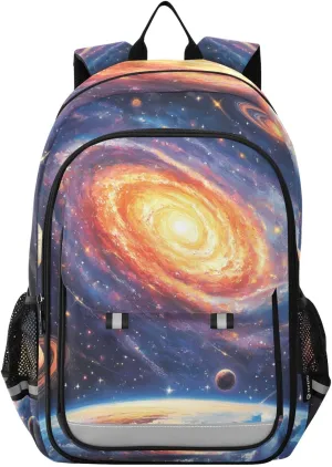 ALAZA Nebula Starry Sky Planet Kids Laptop Backpack 17 inch School Bookbag Back Pack Business Computer Bag Casual Daypack