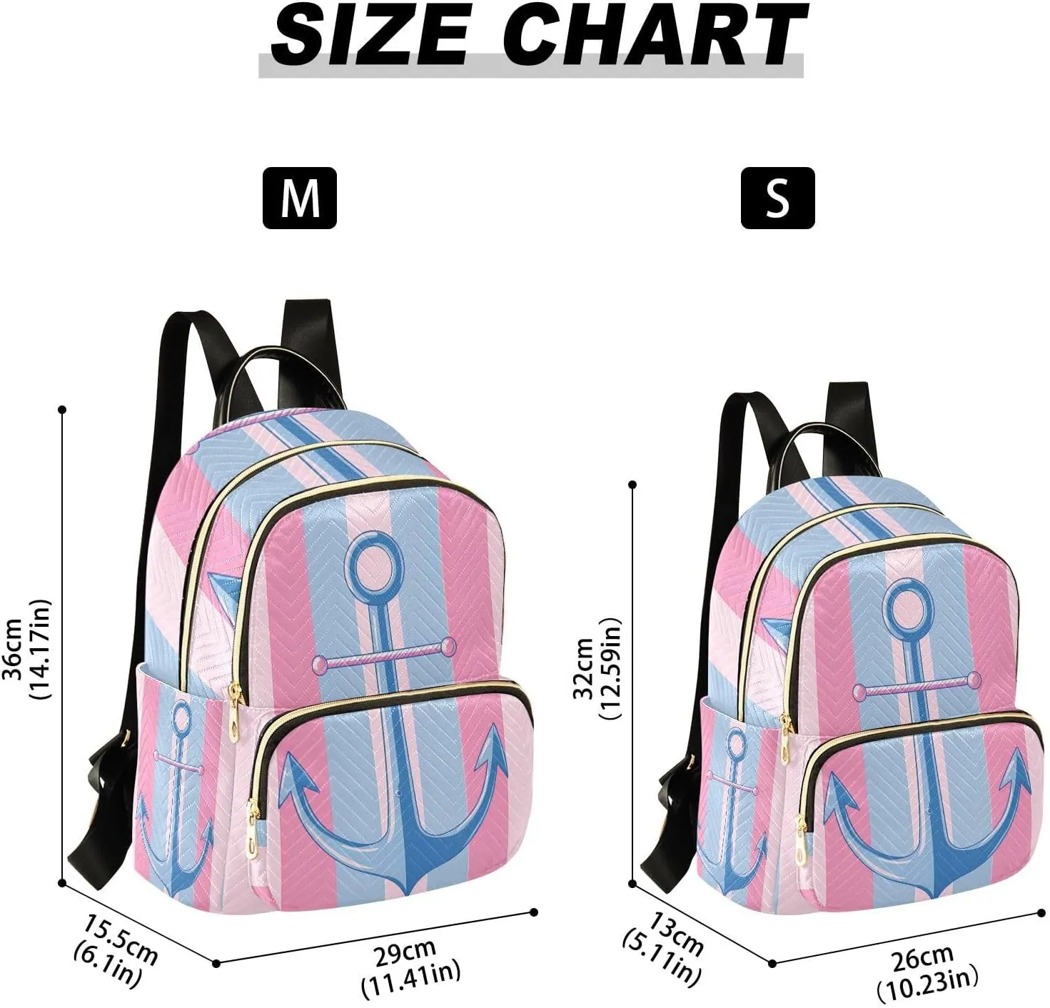 ALAZA Small Backpack Purse Spear Blue Stripes Quilted Backpack for Women Teen Girls Fashion Daypack Ladies Bookbag Travel Work Daily Rucksack